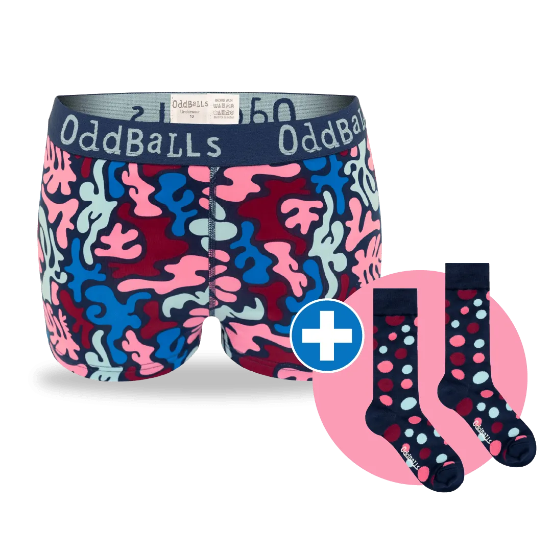 12 Month Pre-Paid: Ladies Boxer Shorts & Free Socks - Monthly Subscription [G2]