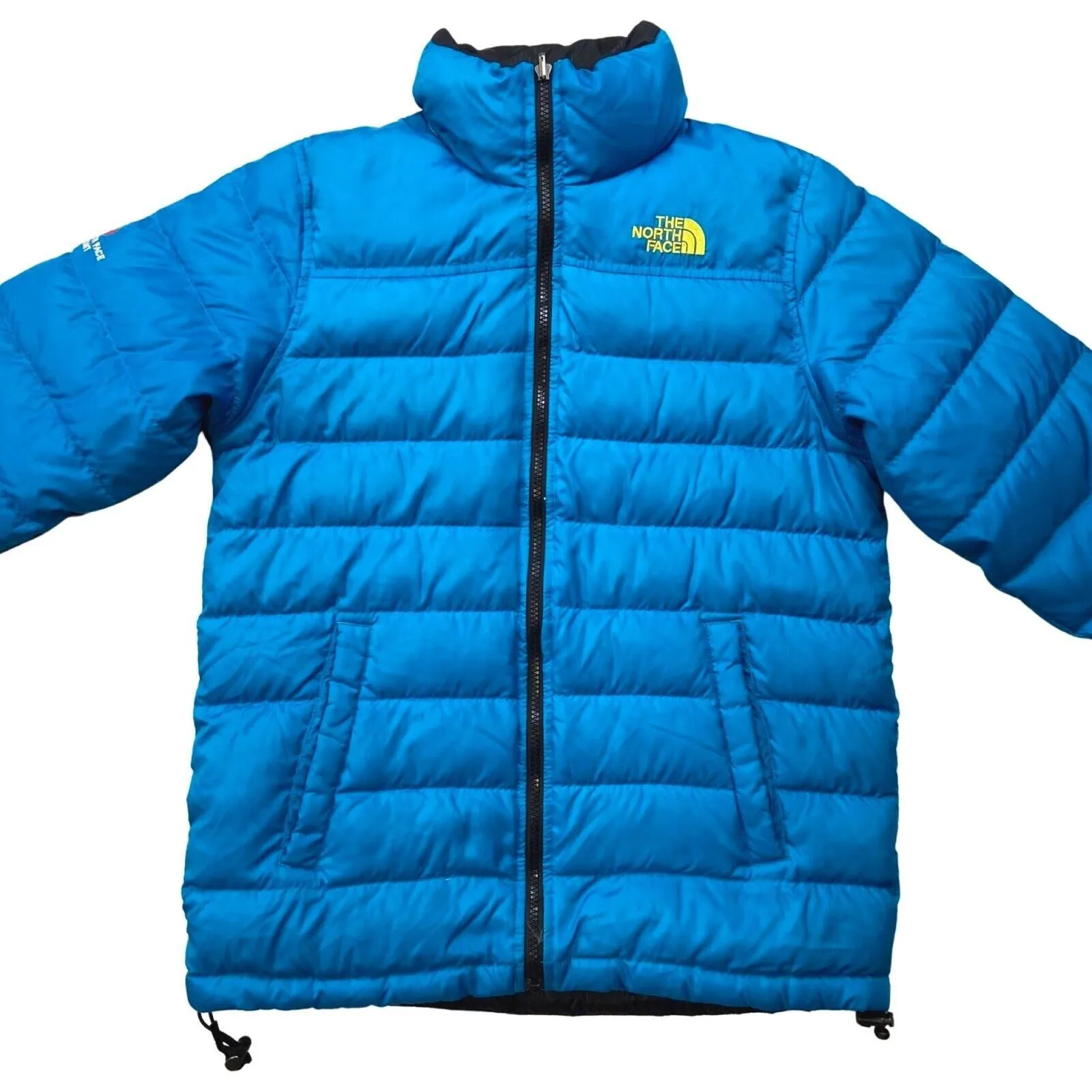 2000's Baby Blue and Black Reversible North Face Puffer Jacket Small