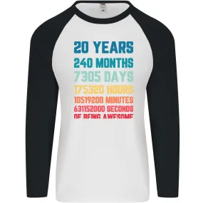 20th Birthday 20 Year Old Mens L/S Baseball T-Shirt