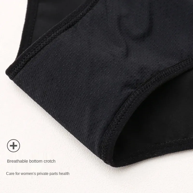 3PCS Women Washable Incontinence Underwear Hollow Out Leakproof High Waist Brief