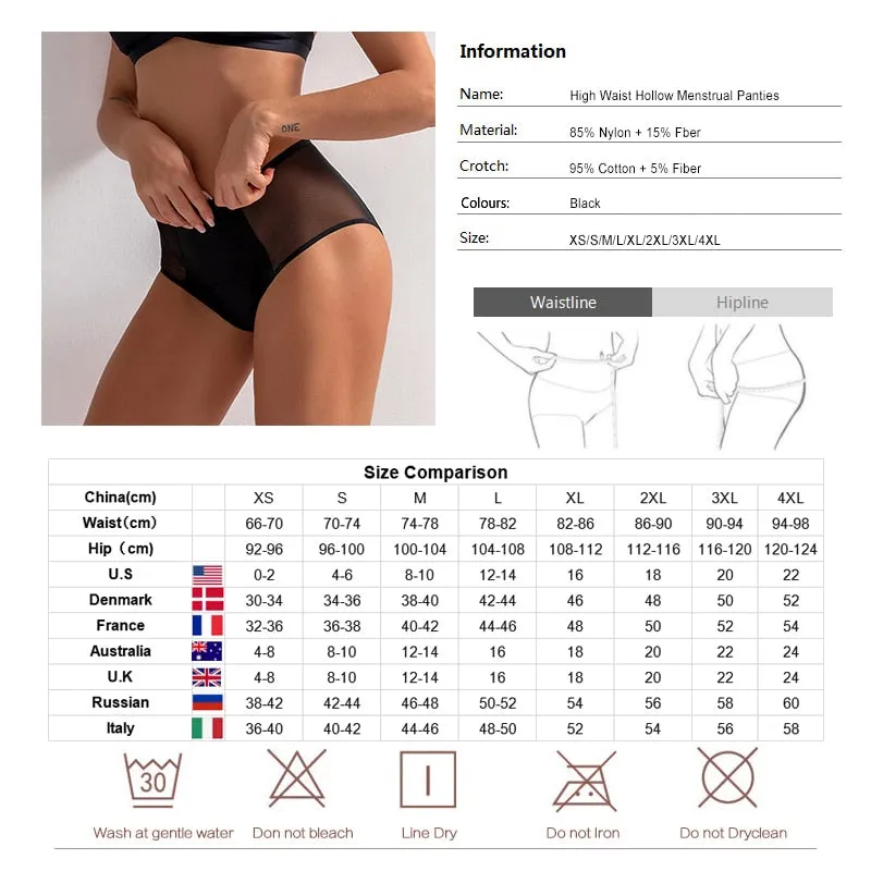 4-layer Menstrual Panties Physiological Pants Leak Proof Underwear Women Period Mesh Breathable Briefs Underwear