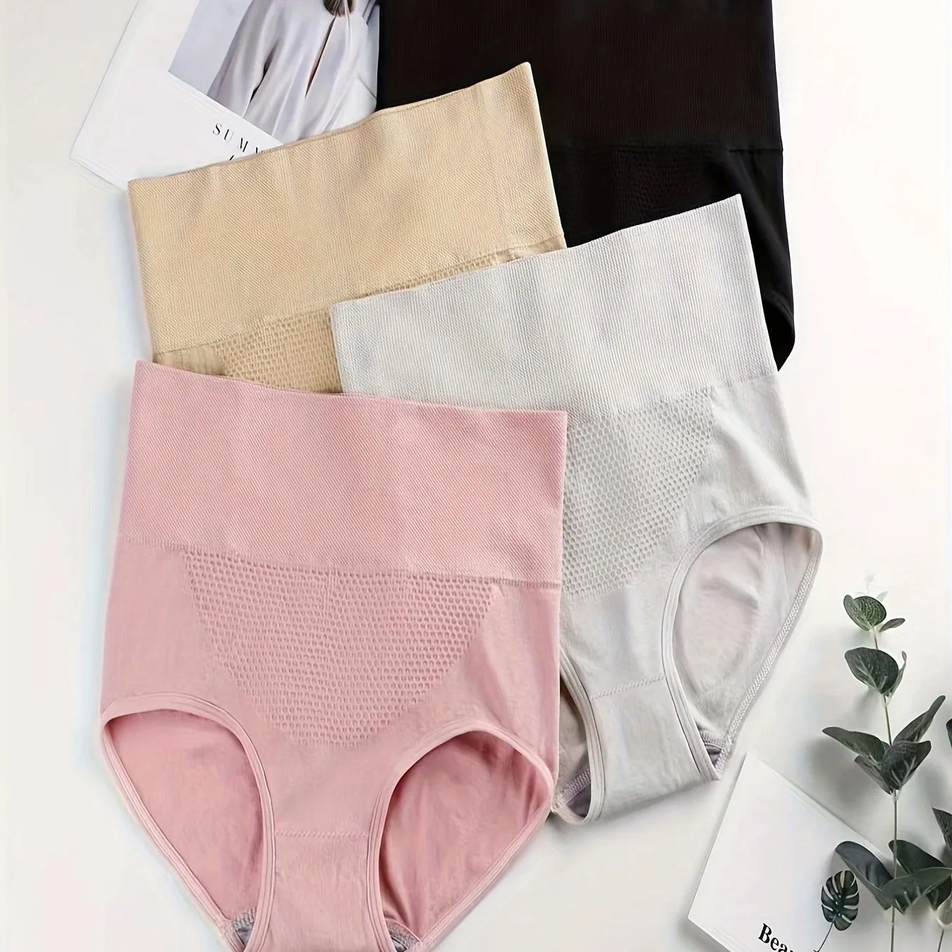 4pcs Butt Lifting Briefs High Waist Tummy Control Panties