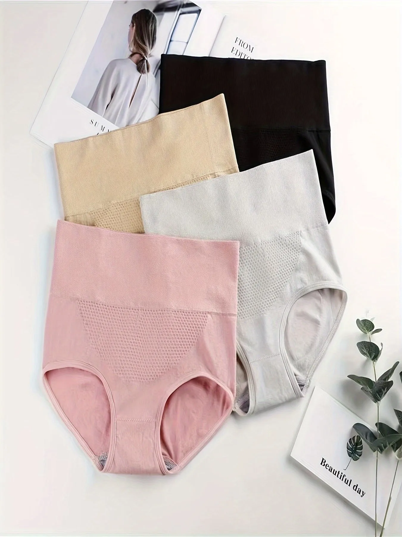 4pcs Butt Lifting Briefs High Waist Tummy Control Panties