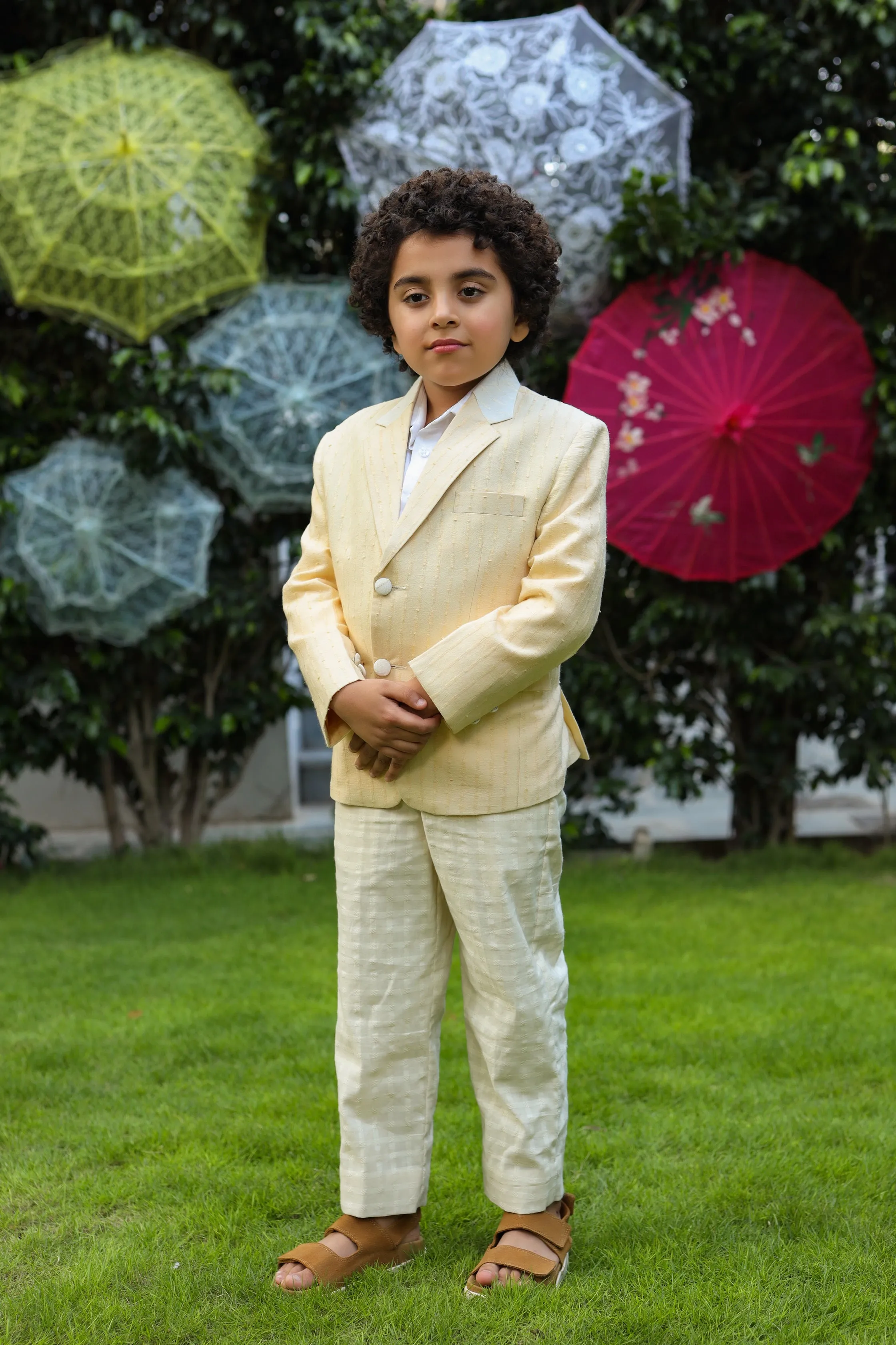 Aaftaab - Organic Cotton Blazer Trouser Set For Boys