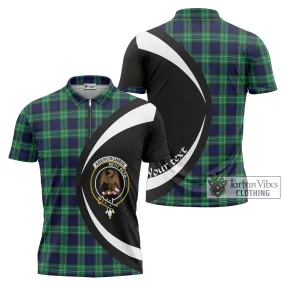 Abercrombie Tartan Zipper Polo Shirt with Family Crest Circle Style