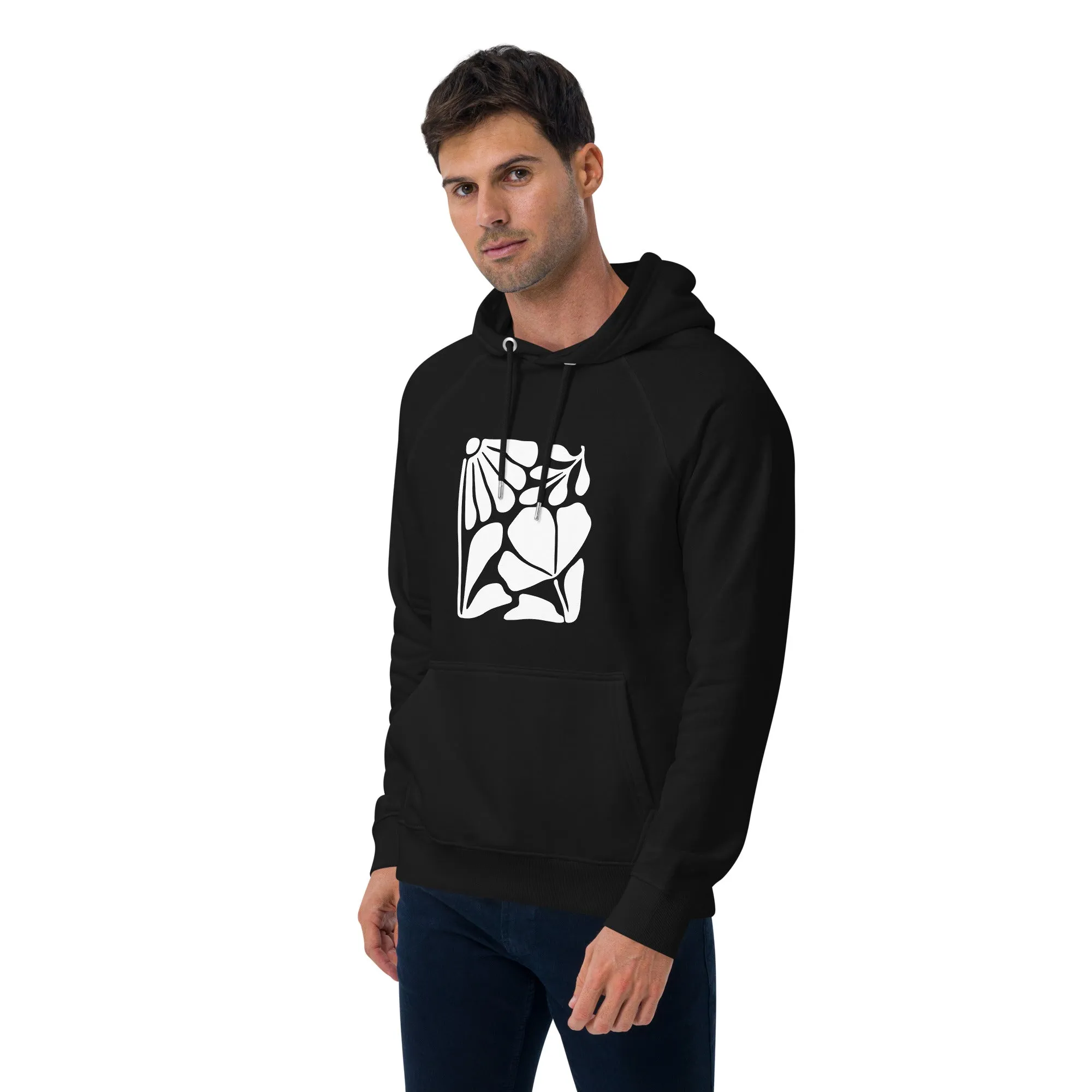 Abstract Leaf Graphic Men Eco Raglan Hoodie