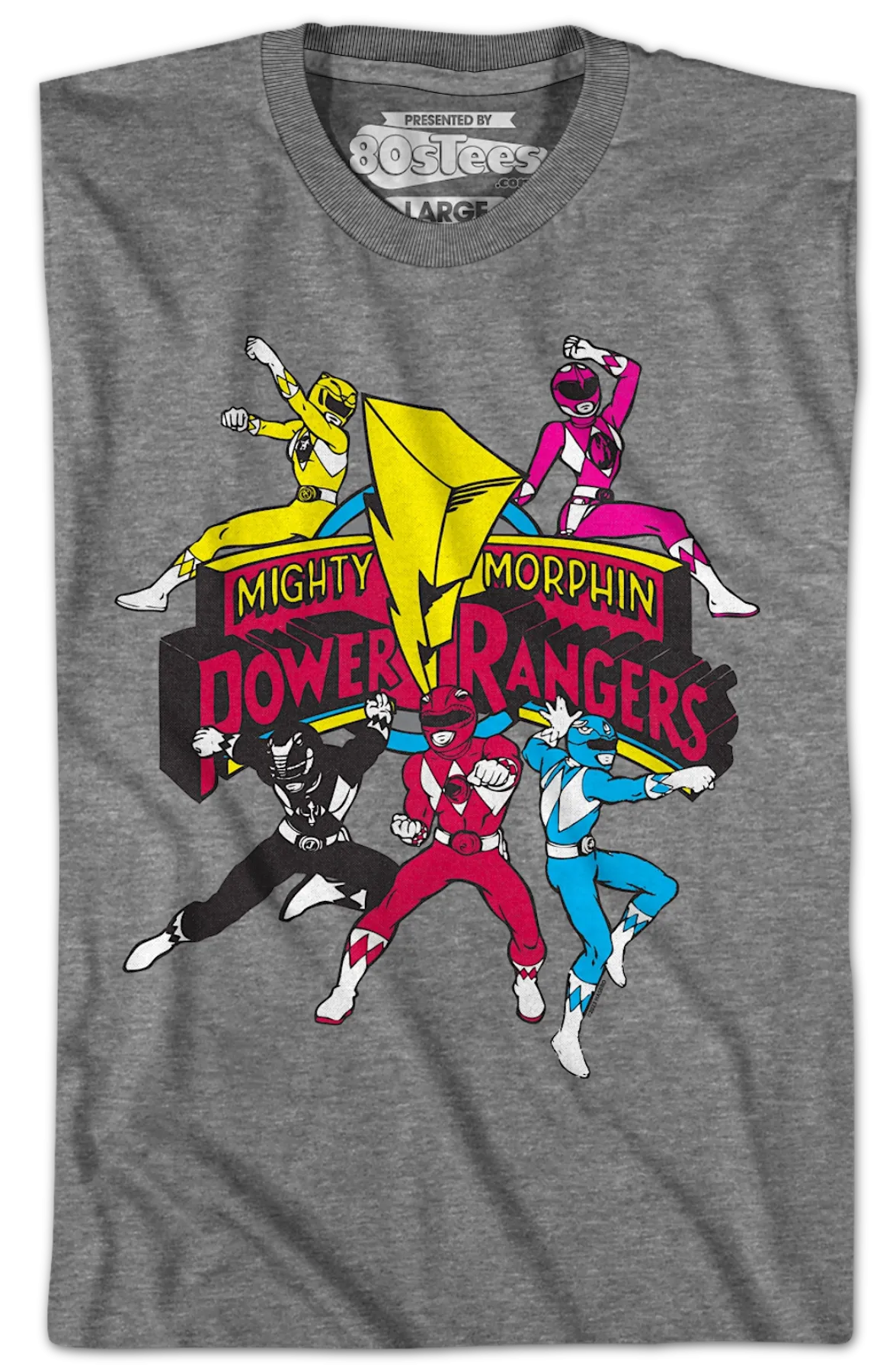 Action Poses Mighty Morphin Power Rangers T-Shirt