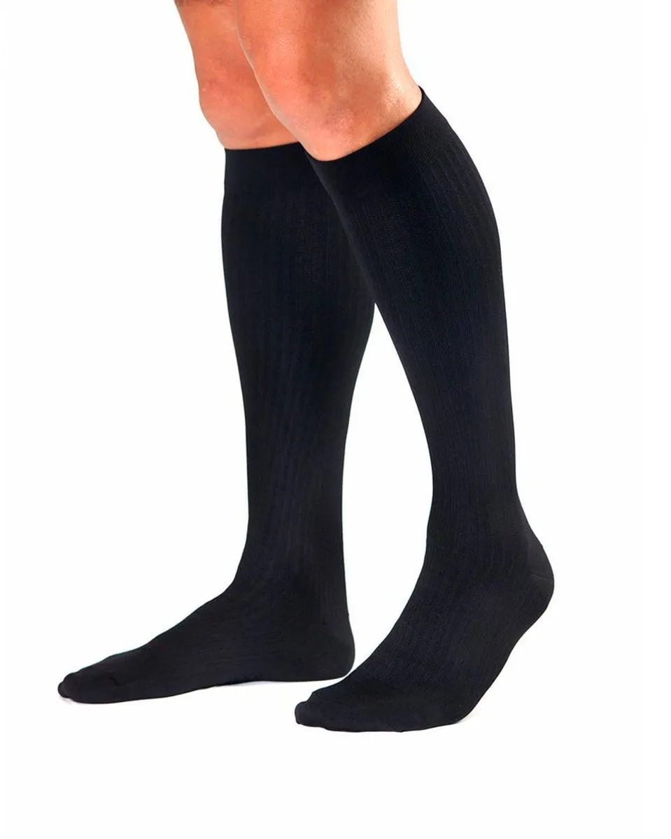 Activa Men's Microfiber Pinstripe Dress Socks 20-30 mmHg Knee High