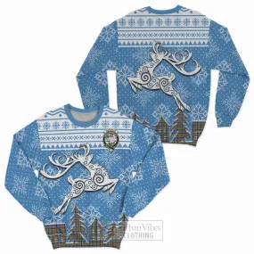 Aikenhead Clan Christmas Sweatshirt Celtic Reindeer Style