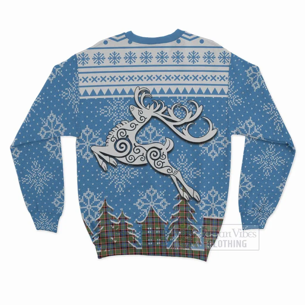 Aikenhead Clan Christmas Sweatshirt Celtic Reindeer Style