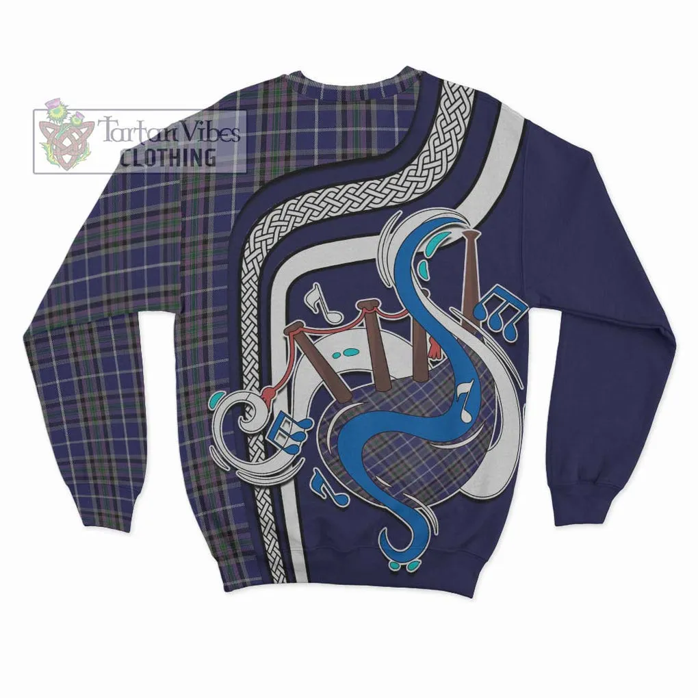 Alexander of Menstry Tartan Sweatshirt with Epic Bagpipe Style