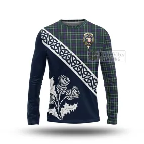 Allardice Tartan Long Sleeve T-Shirt Featuring Thistle and Scotland Map