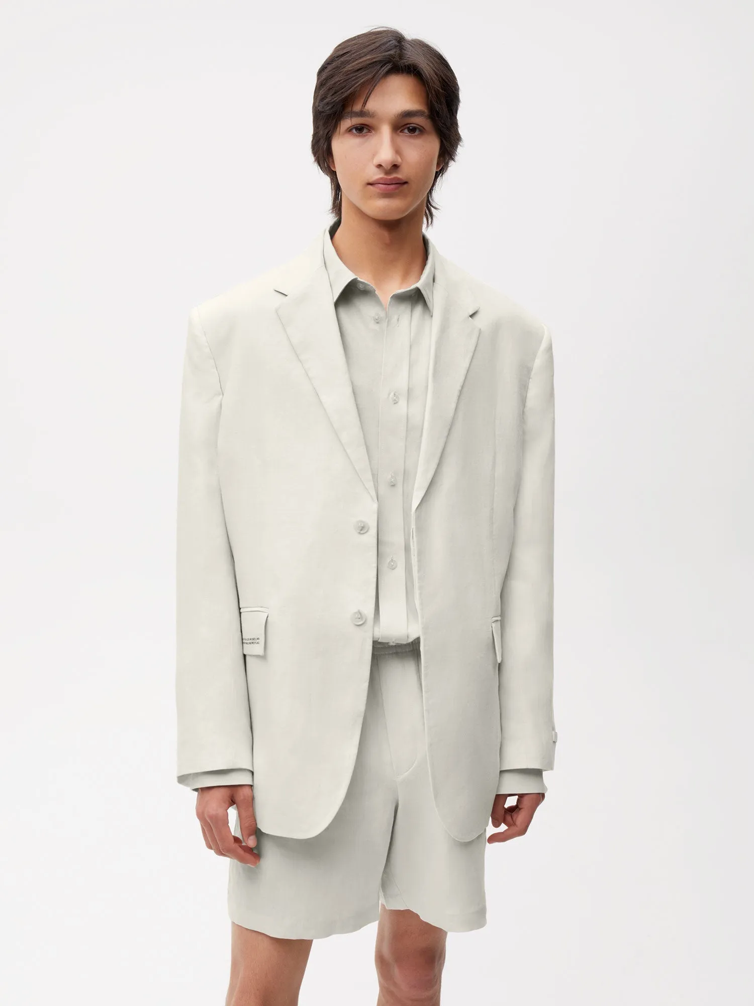 Aloe Linen Tailored Blazer—limestone