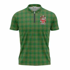 Archbold Irish Clan Tartan Zipper Polo Shirt with Coat of Arms