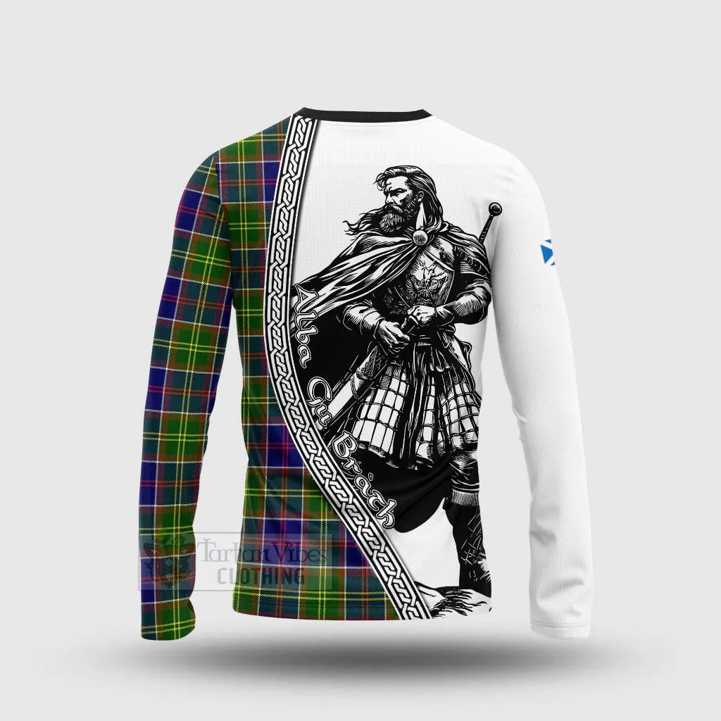 Arnott Tartan Clan Crest Long Sleeve T-Shirt with Highlander Warrior Celtic Style