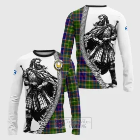 Arnott Tartan Clan Crest Long Sleeve T-Shirt with Highlander Warrior Celtic Style