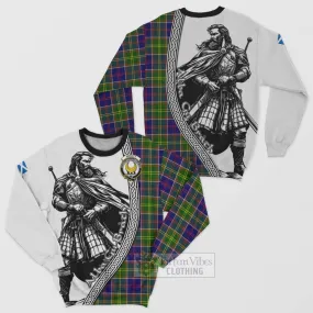 Arnott Tartan Clan Crest Sweatshirt with Highlander Warrior Celtic Style