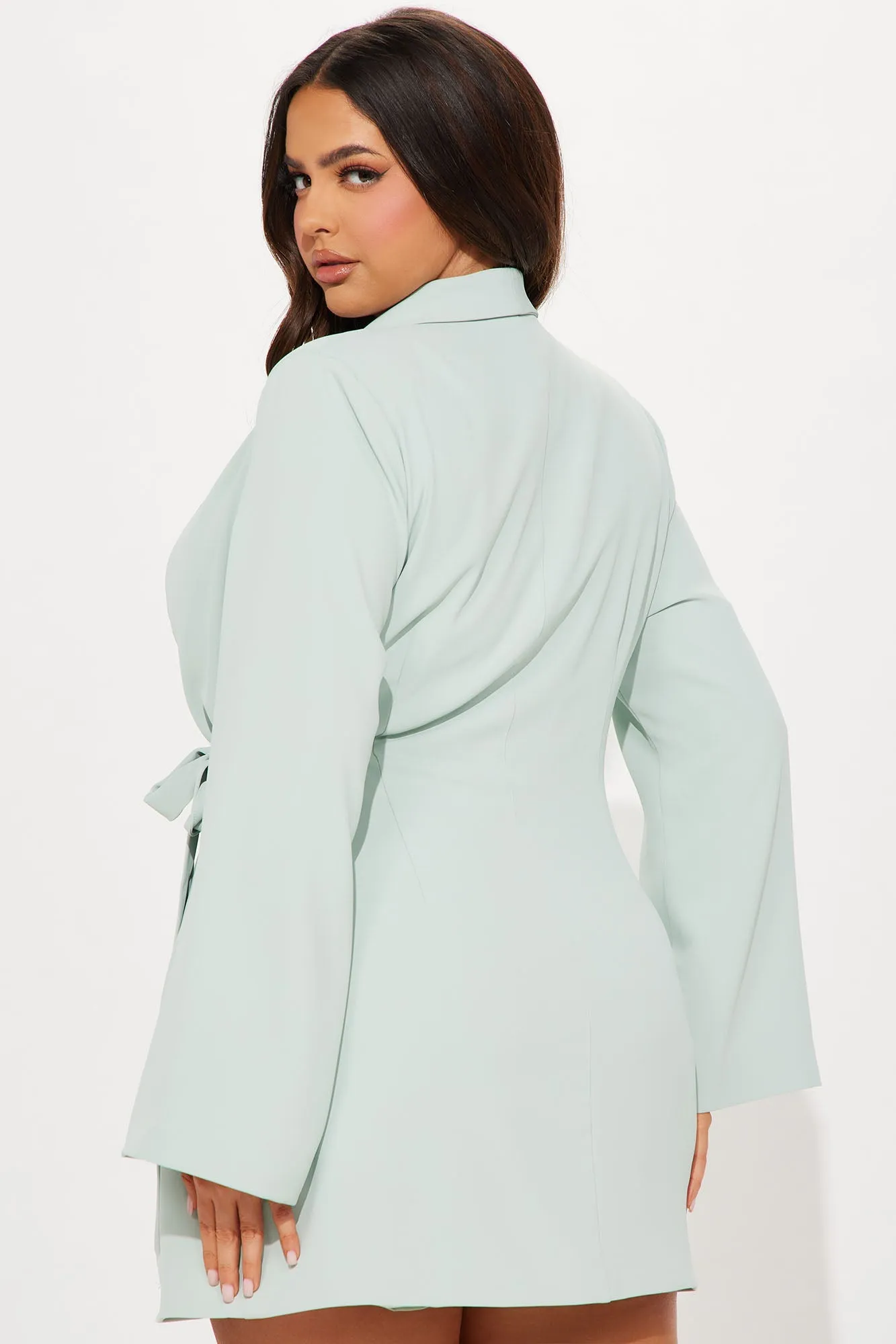 Ashley Blazer Mini Dress - Sage