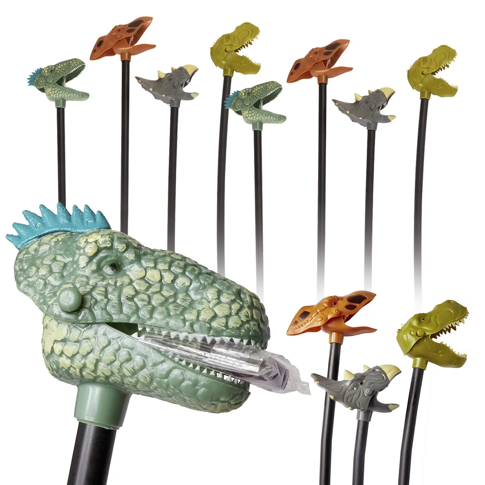 Assorted Dinosaur Grabbers - Pack of 12 Long Reach Grabbing Tool for Kids and Adults - 20