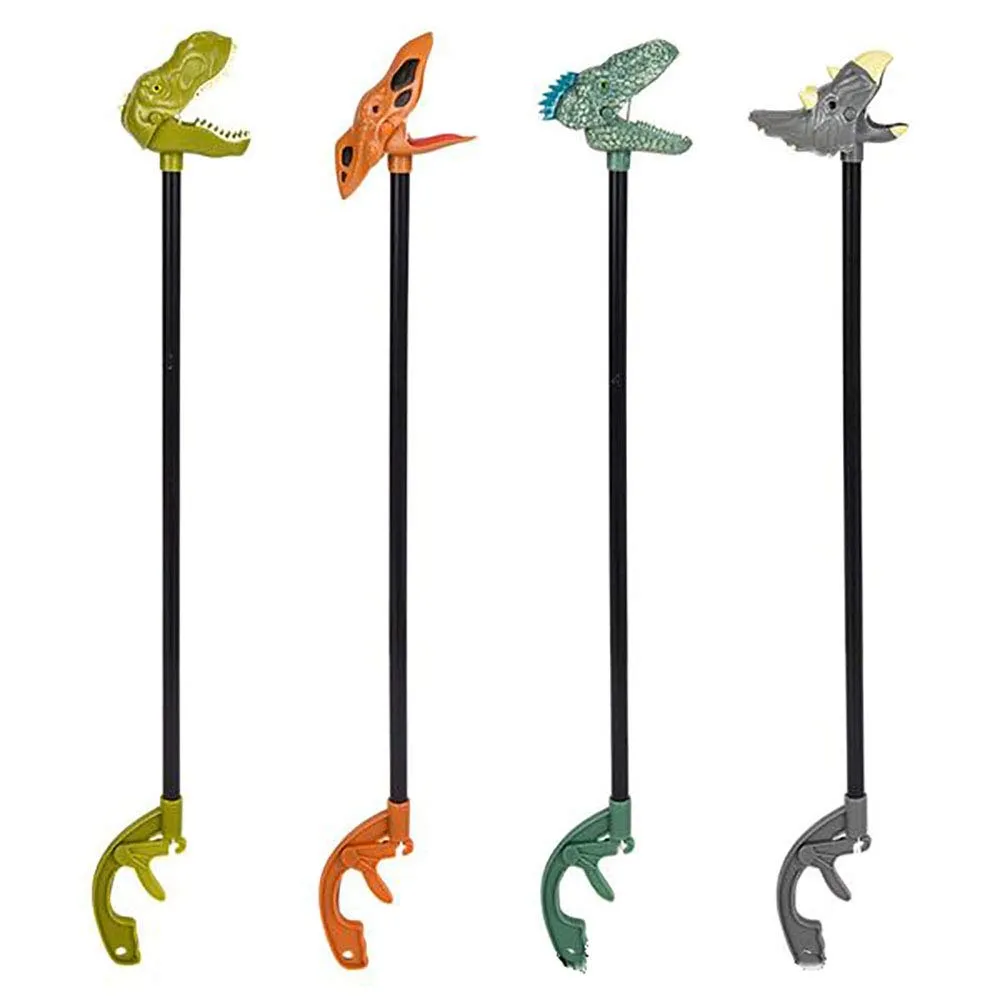 Assorted Dinosaur Grabbers - Pack of 12 Long Reach Grabbing Tool for Kids and Adults - 20