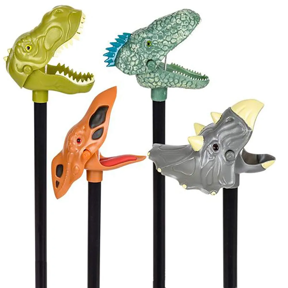 Assorted Dinosaur Grabbers - Pack of 12 Long Reach Grabbing Tool for Kids and Adults - 20