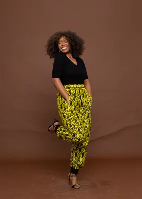 Astrid Ankara High Waisted Trouser | Yellow African Print