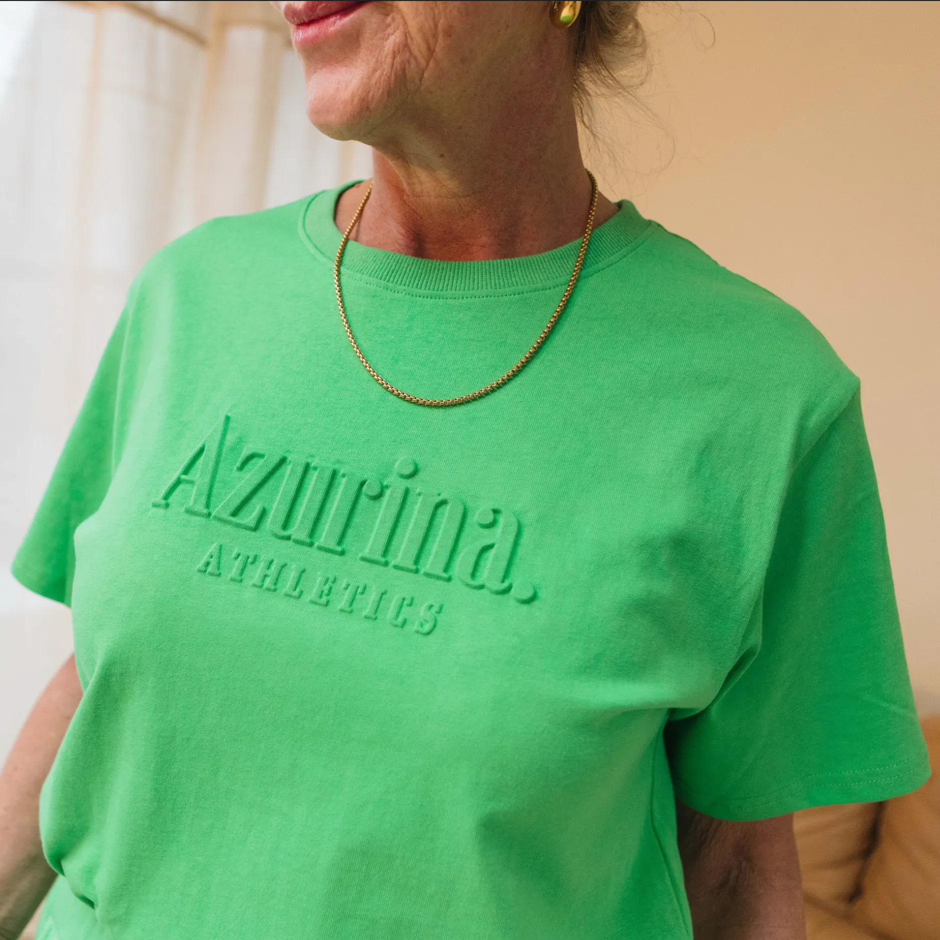 Athletics Embossed T-Shirt | Hot Green