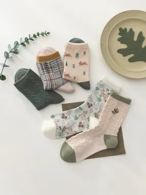 Autumn Forest Cotton Socks