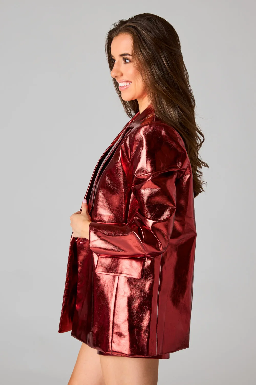 Avery Oversized Metallic Blazer