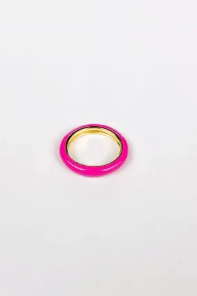 Axel Pink Enamel Ring 14k Gold/ 925 Sterling Silver