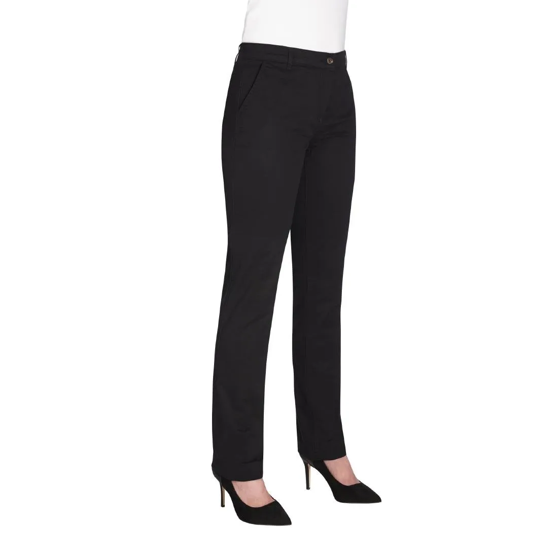 BA083-16 Brook Taverner Womens Houston Slim Leg Chinos Black Size 16