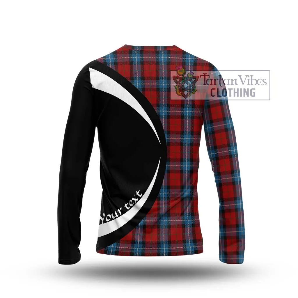 Baillie of Polkemmet Red Tartan Long Sleeve T-Shirt with Family Crest Circle Style