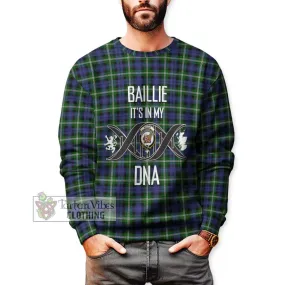 Baillie of Polkemmet Tartan Sweatshirt with Family Crest DNA In Me Style