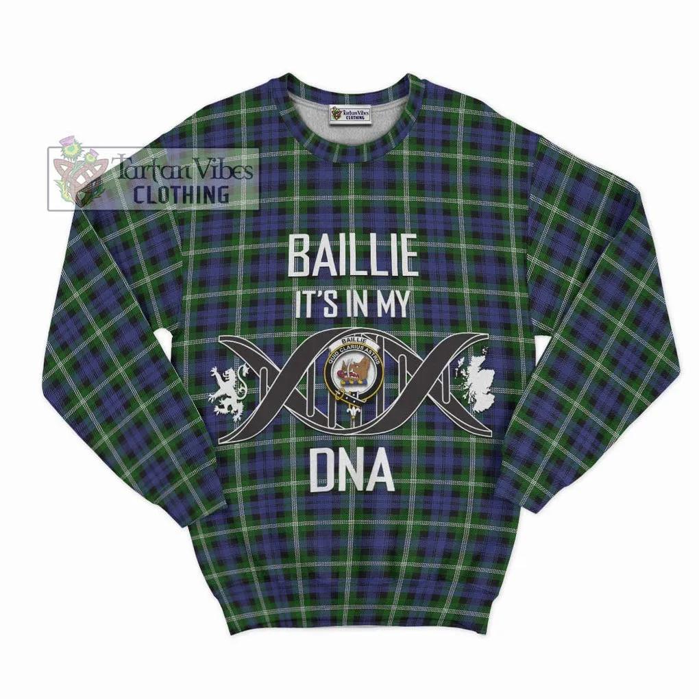 Baillie of Polkemmet Tartan Sweatshirt with Family Crest DNA In Me Style