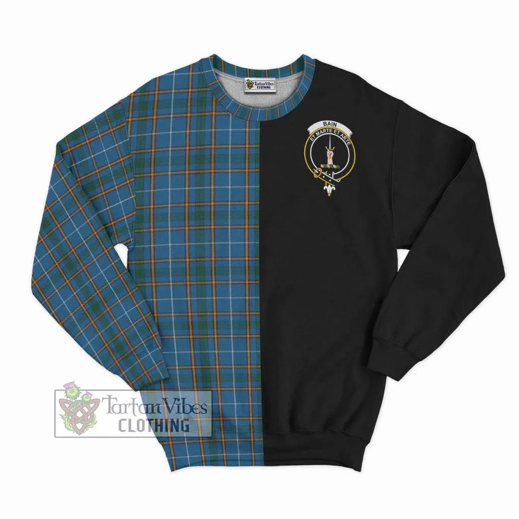 Bain Tartan Sweatshirt with Family Crest and Half Of Me Style