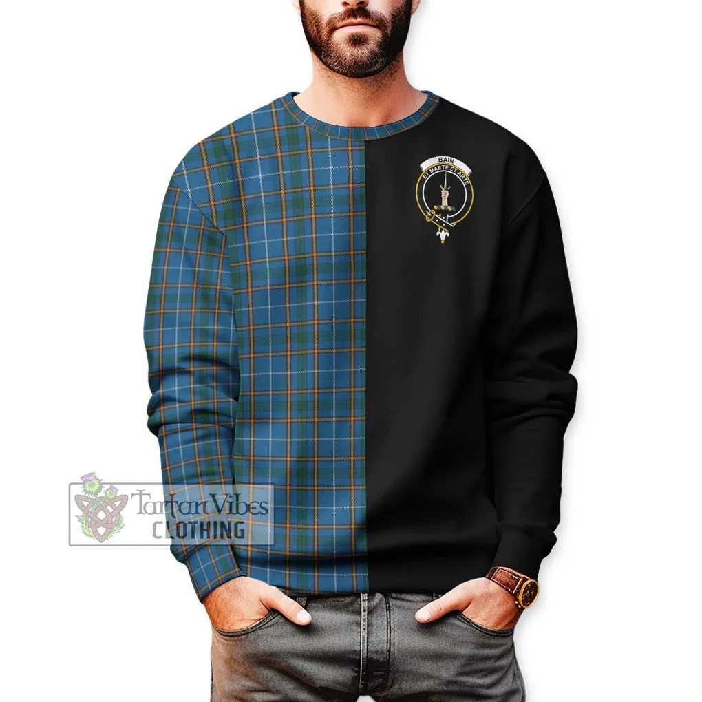 Bain Tartan Sweatshirt with Family Crest and Half Of Me Style