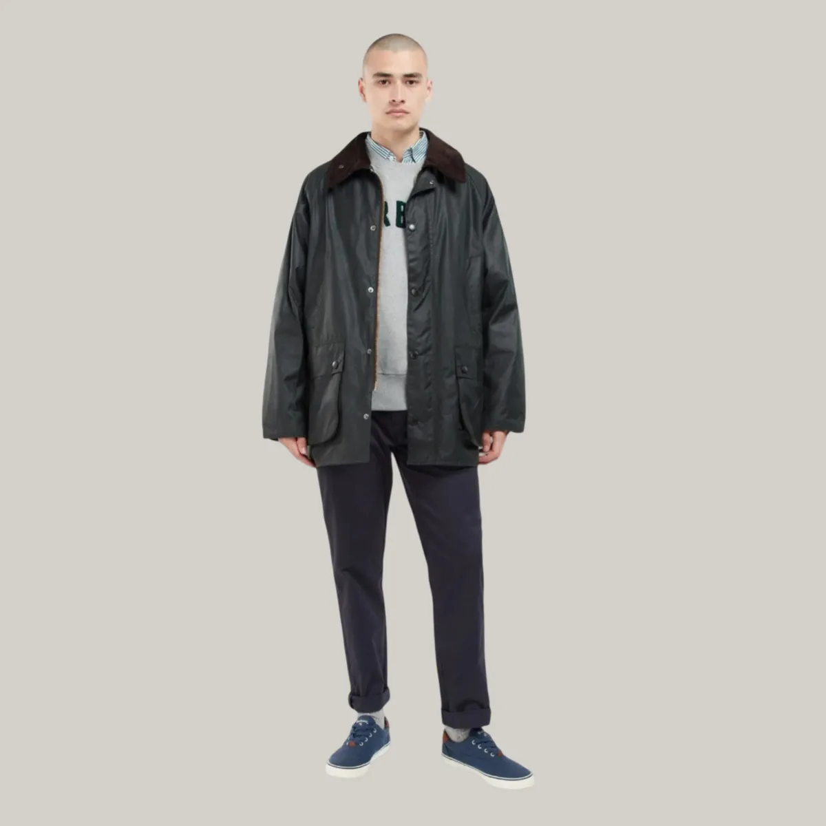 BARBOUR BEDALE OS WAX JACKET - SAGE