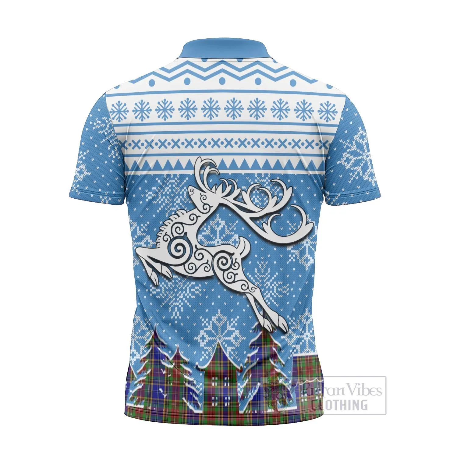 Beattie (Beatty) Clan Christmas Zipper Polo Shirt Celtic Reindeer Style