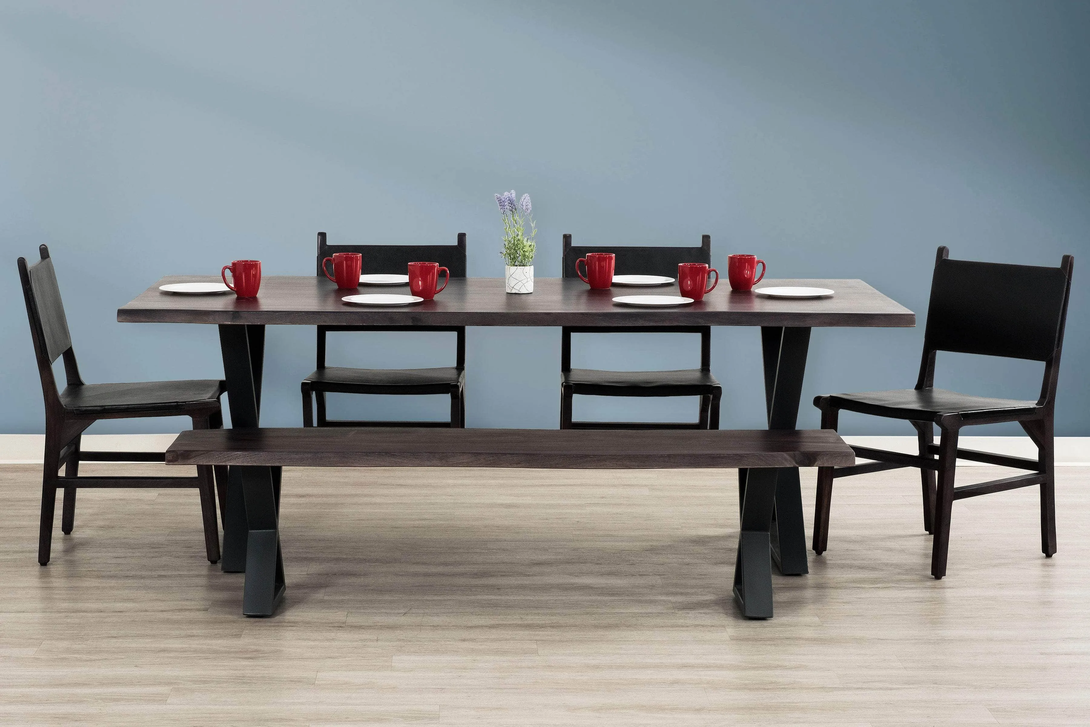 Beckett 84" Rectangular Wood Dining Table in Dark Brown