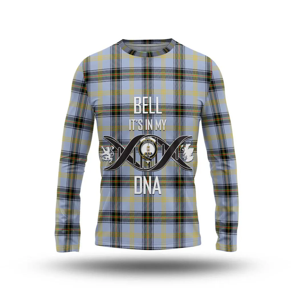 Bell Tartan Long Sleeve T-Shirt with Family Crest DNA In Me Style