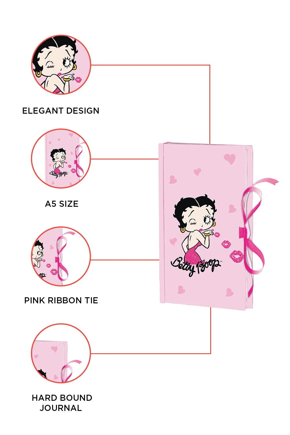 Betty Boop Pink Hearts Journal