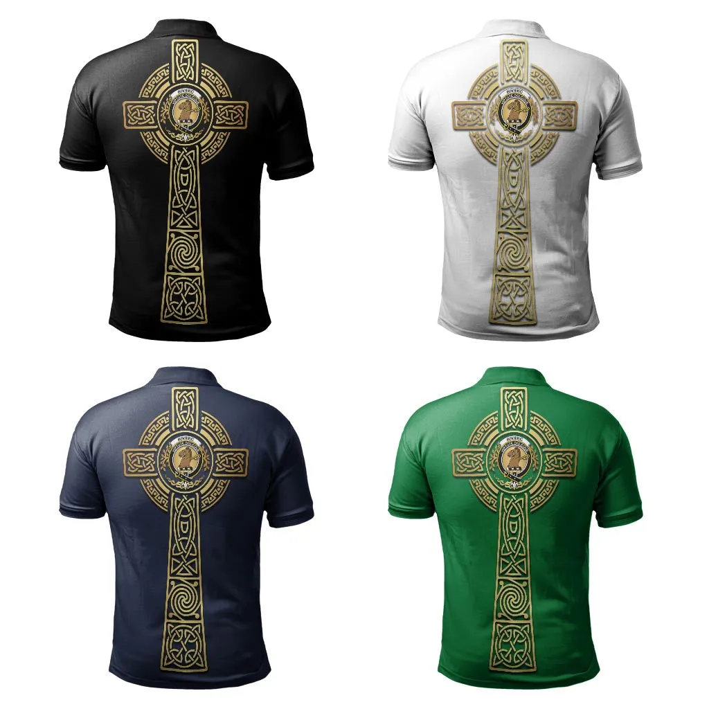 Binning Clan Polo Shirt with Golden Celtic Tree Of Life