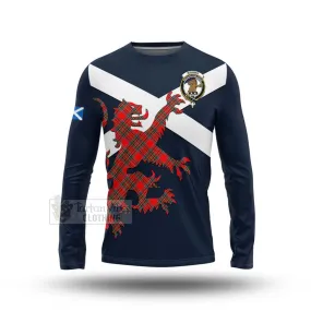 Binning Tartan Lion Rampant Long Sleeve T-Shirt  Proudly Display Your Heritage with Alba Gu Brath and Clan Name