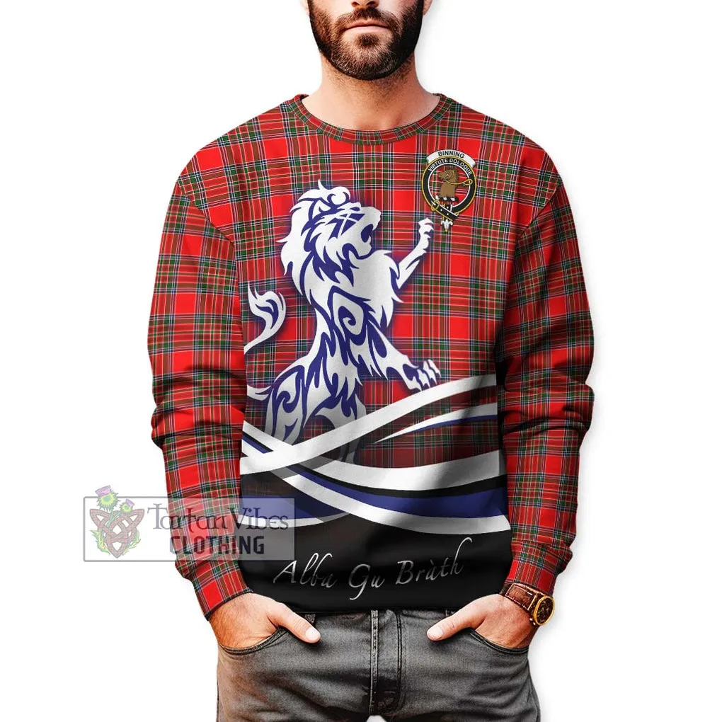 Binning Tartan Sweatshirt with Alba Gu Brath Regal Lion Emblem