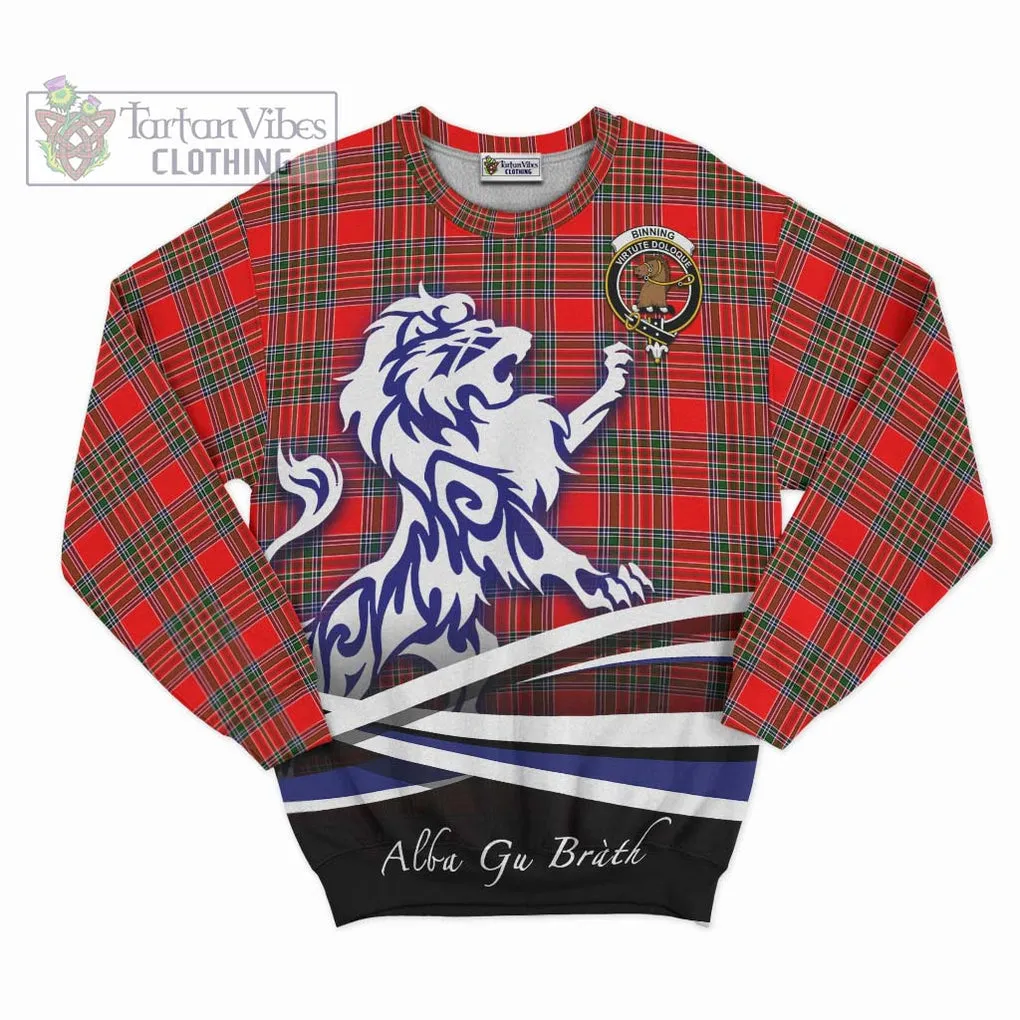 Binning Tartan Sweatshirt with Alba Gu Brath Regal Lion Emblem