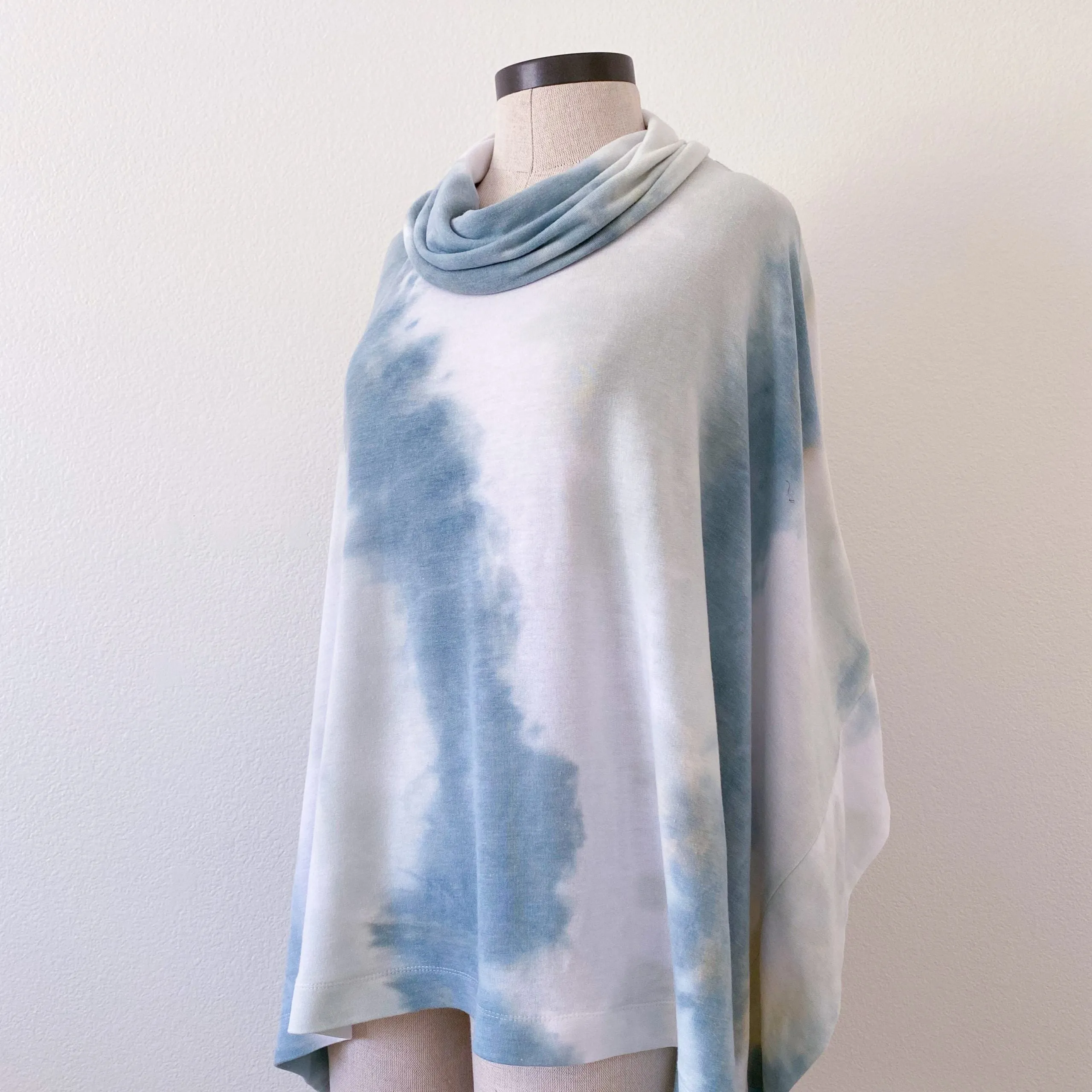 Blue Dot Patterns Wintertide Poncho