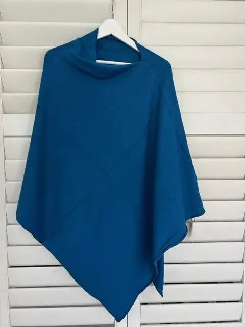 Blue Julian Wool Blend poncho