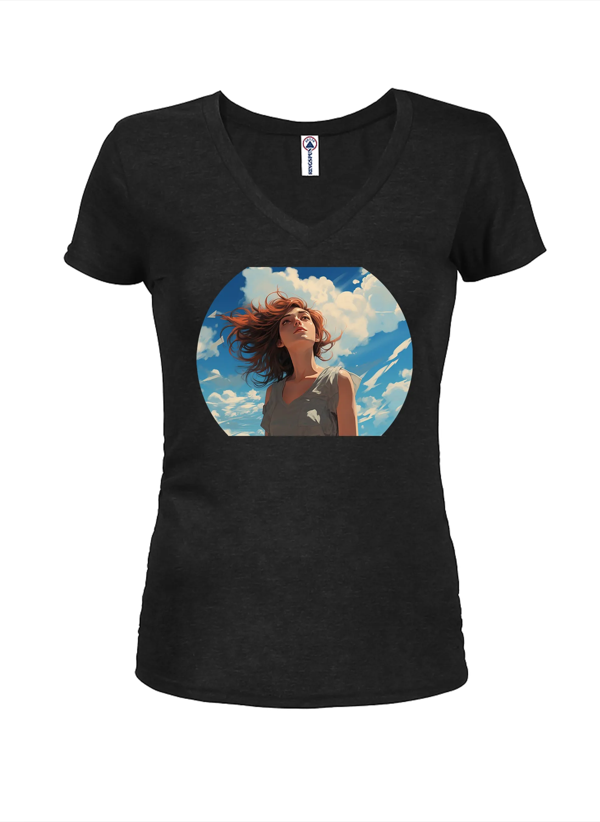 Blue Sky Dream Juniors V Neck T-Shirt