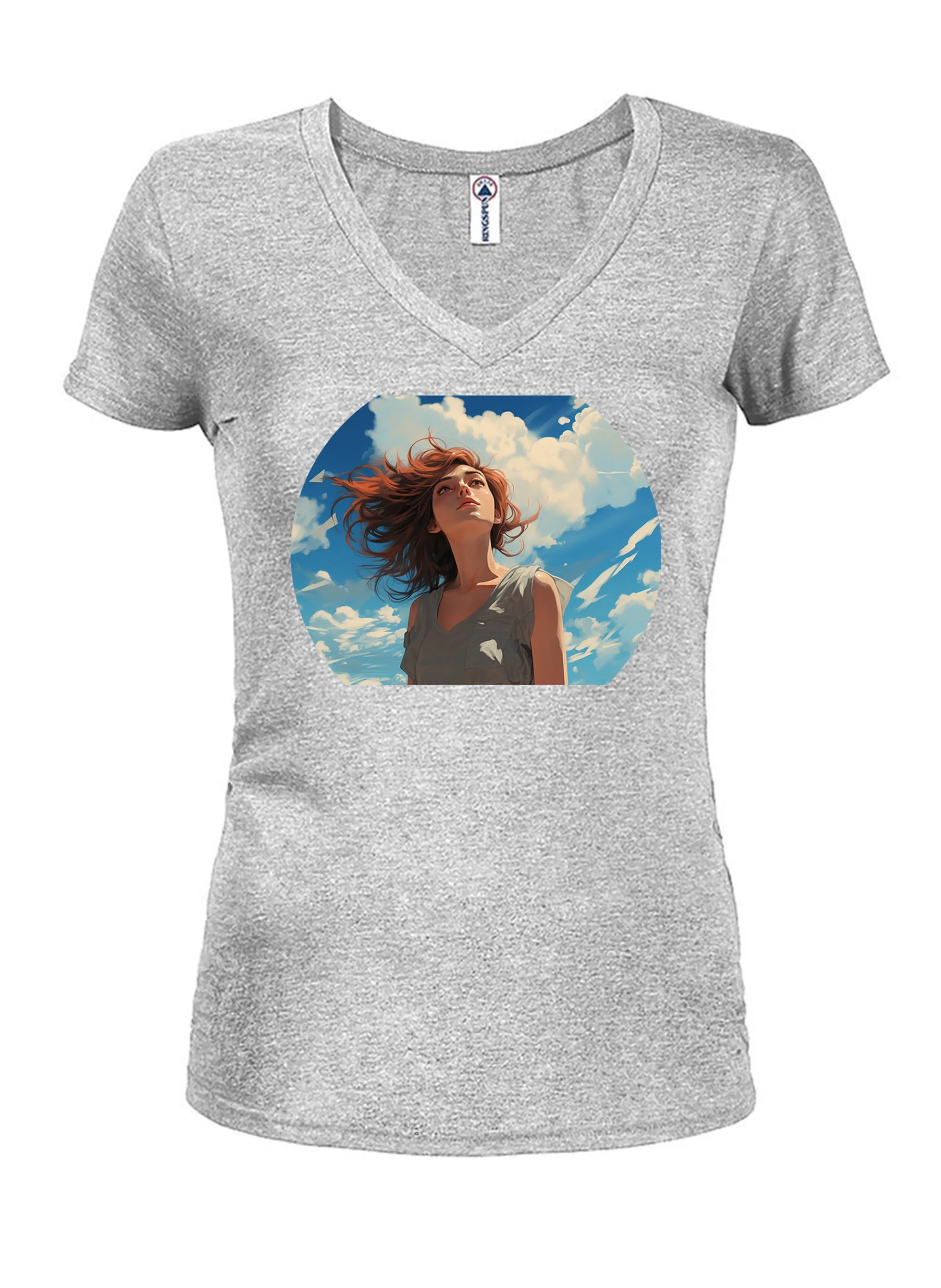 Blue Sky Dream Juniors V Neck T-Shirt