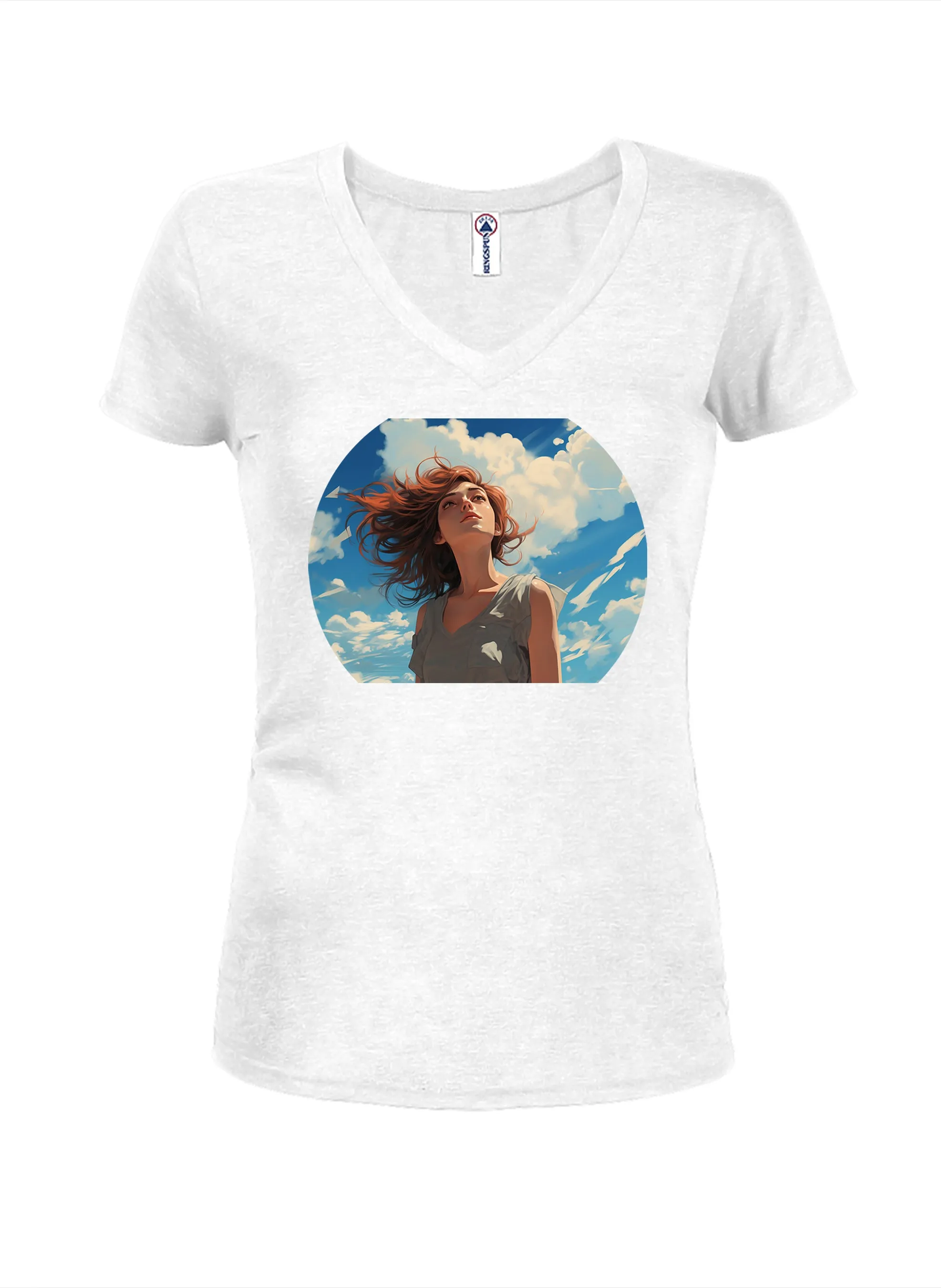 Blue Sky Dream Juniors V Neck T-Shirt